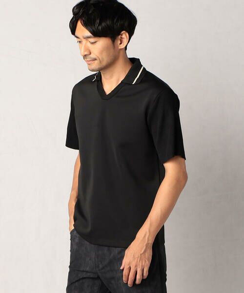 【新品】COMME CA MEN 黒 カットソーTシャツ/カットソー(七分/長袖)