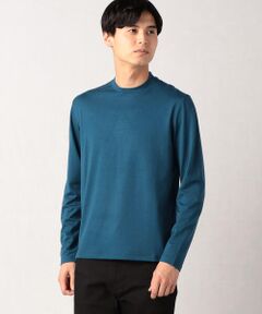 【ウォッシャブルウール】 長袖ジャケットネックTシャツ