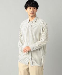 キャメルストライプ ロングシャツ