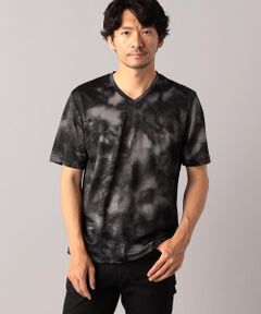 ラミー天竺 ムラ染風プリントＴシャツ