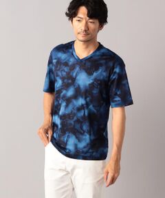 ラミー天竺 ムラ染風プリントＴシャツ