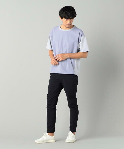 COMME CA MEN / コムサ・メン Tシャツ | ワンポイントβロゴ 切り替えTシャツ | 詳細1