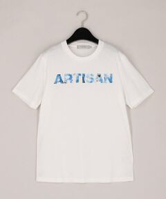 「ARTISAN」フラワーロゴプリント Ｔシャツ BLUE