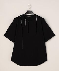 アシンメトリーラインプリントTシャツ