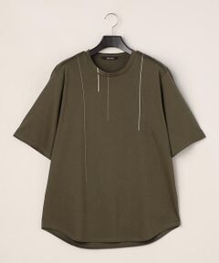 アシンメトリーラインプリントTシャツ