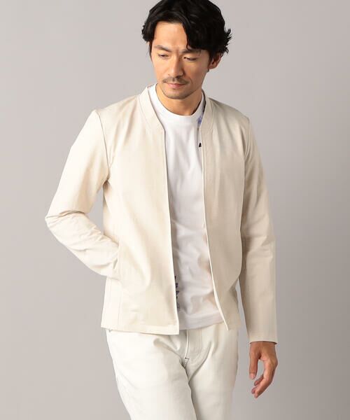 COMME CA MEN / コムサ・メン カーディガン・ボレロ | “リネンポリエステルインレイ ” ハッピカーディガン(キナリ)