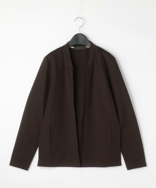 COMME CA MEN / コムサ・メン カーディガン・ボレロ | “リネンポリエステルインレイ ” ハッピカーディガン(ダークブラウン)