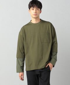 シャツ袖切替長袖Tシャツ