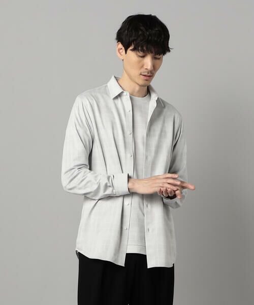 COMME CA MEN/コムサ・メン 和歌山編みイル・プリンチペ ジャージー レギュラーカラーシャツ ライトグレー M COMME CA MEN/コムサ・メン 和歌山編みイル・プリンチペ ジャージー レギュラーカラーシャツ ライトグレー M