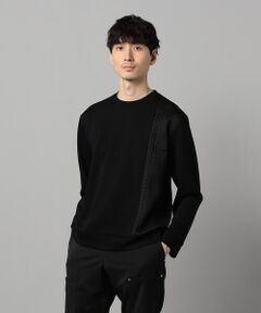 COMME CA MEN / コムサ・メン カットソー | 柄切り替えデザイン ロングスリーブ