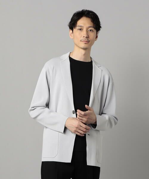 COMME CA MEN / コムサ・メン カーディガン・ボレロ | フルニードル ジャッカーデ(ライトグレー)