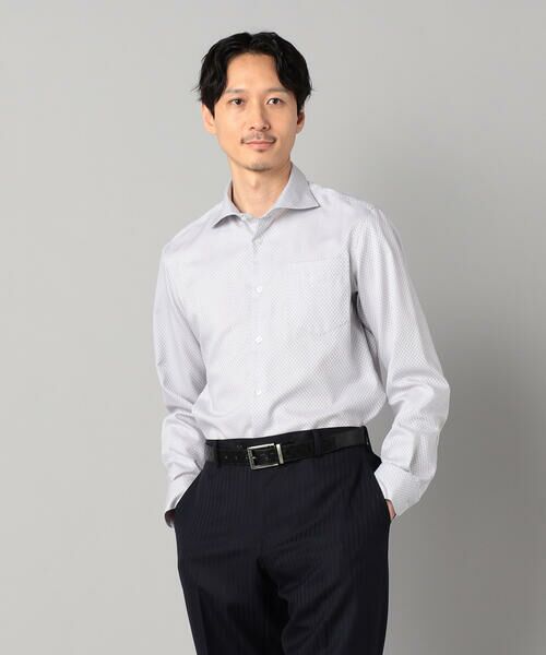 COMME CA MEN / コムサ・メン シャツ・ブラウス | 【形態安定】市松ジャカード カッタウェイカラーシャツ | 詳細13