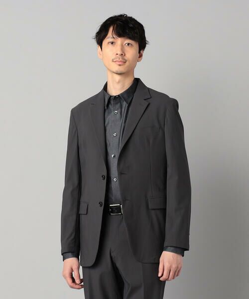 COMME CA MEN / コムサ・メン テーラードジャケット | 【セットアップ対応】福井編み ナイロントリコットジャージー シングルテーラードジャケット(チャコールグレー)