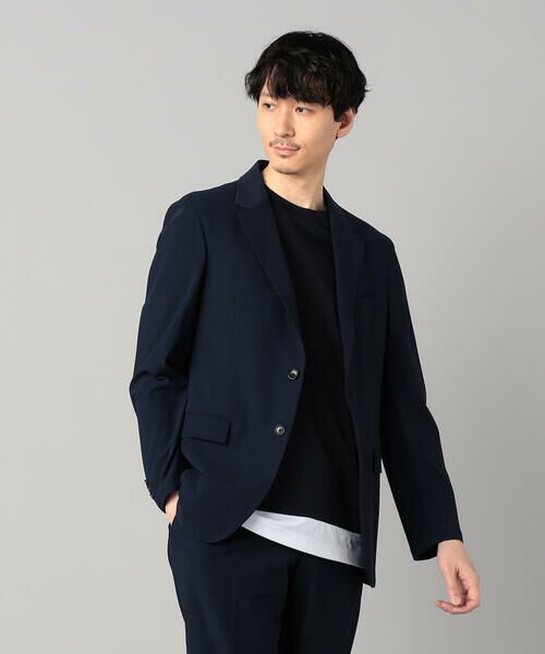 COMME CA MEN/コムサ・メン 【セットアップ対応】福井編み ナイロントリコットジャージー シングルテーラードジャケット ネイビー M COMME CA MEN/コムサ・メン 【セットアップ対応】福井編み ナイロントリコットジャージー シングルテーラードジャケット ネイビー M