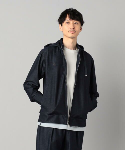 COMME CA MEN / コムサ・メン パーカー | 和歌山編み コットンデニムライクジャージー フーディーブルゾン | 詳細2