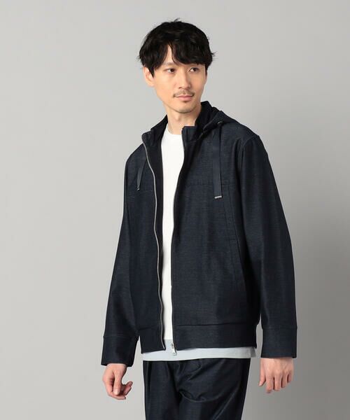 COMME CA MEN / コムサ・メン パーカー | 和歌山編み コットンデニムライクジャージー フーディーブルゾン | 詳細3