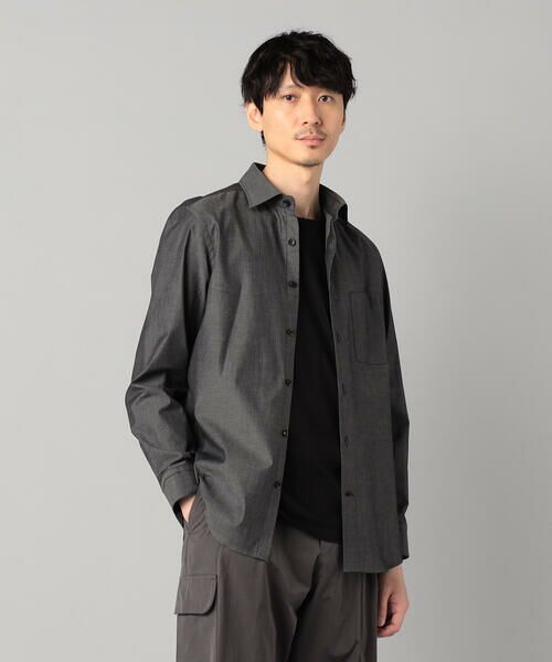COMME CA MEN/コムサ・メン 〔CARLO BASSETTI 〕 ダンガリーシャツ ブラック M COMME CA MEN/コムサ・メン 〔CARLO BASSETTI 〕 ダンガリーシャツ ブラック M