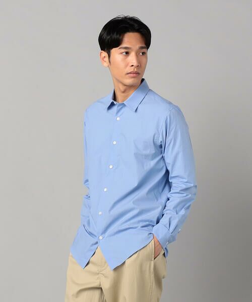 COMME CA MEN/コムサ・メン オーガニックコットン ワッシャー加工 レギュラーカラーシャツ サックス M COMME CA MEN/コムサ・メン オーガニックコットン ワッシャー加工 レギュラーカラーシャツ サックス M