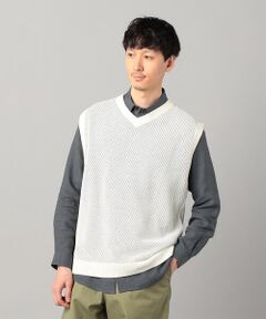 COMME CA MEN / コムサ・メン ニット・セーター | ペーパーヤーン透かし編み ベスト