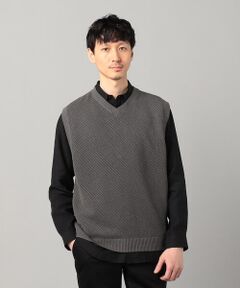 COMME CA MEN / コムサ・メン ニット・セーター | ペーパーヤーン透かし編み ベスト