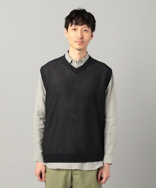 COMME CA MEN / コムサ・メン ニット・セーター | ペーパーヤーン透かし編み ベスト | 詳細10