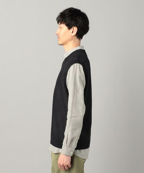 COMME CA MEN / コムサ・メン ニット・セーター | ペーパーヤーン透かし編み ベスト | 詳細11
