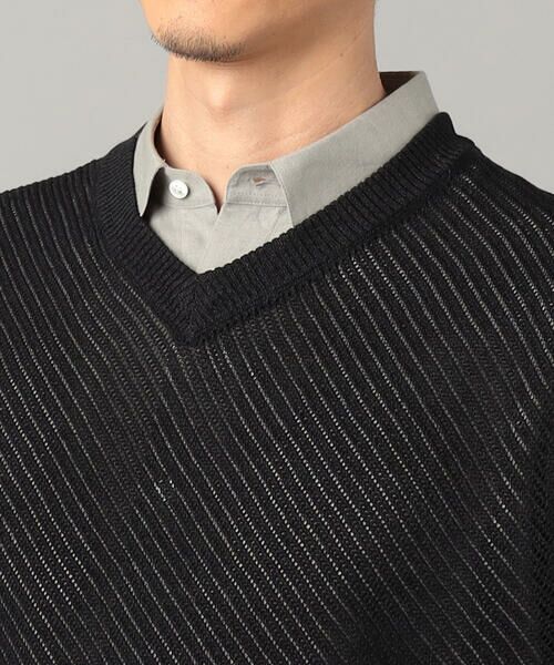 COMME CA MEN / コムサ・メン ニット・セーター | ペーパーヤーン透かし編み ベスト | 詳細13