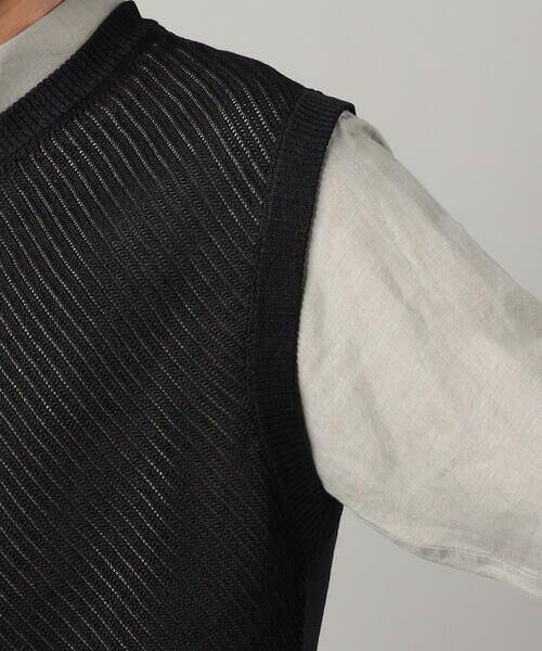 COMME CA MEN / コムサ・メン ニット・セーター | ペーパーヤーン透かし編み ベスト | 詳細14