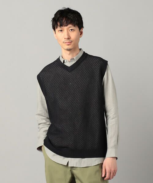 COMME CA MEN / コムサ・メン ニット・セーター | ペーパーヤーン透かし編み ベスト | 詳細8