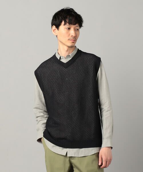 COMME CA MEN / コムサ・メン ニット・セーター | ペーパーヤーン透かし編み ベスト | 詳細9