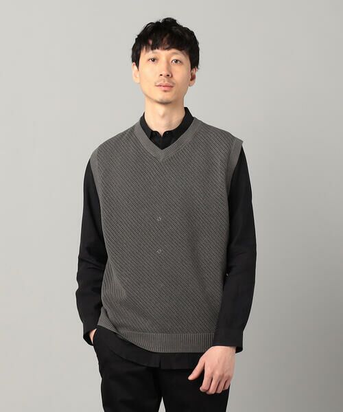COMME CA MEN / コムサ・メン ニット・セーター | ペーパーヤーン透かし編み ベスト | 詳細19