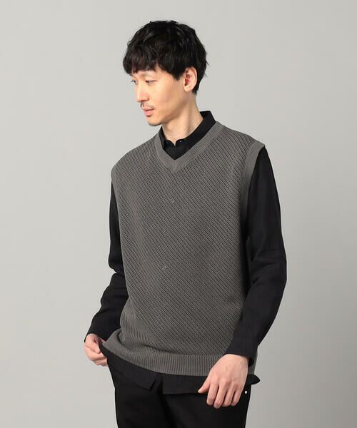 COMME CA MEN / コムサ・メン ニット・セーター | ペーパーヤーン透かし編み ベスト | 詳細20