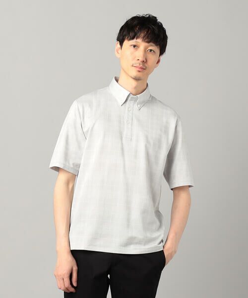 DESCENTE グレー ジップアップポロシャツ DESCENTE グレー ジップアップポロシャツ DESCENTE グレー