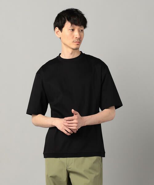 COMME CA MEN/コムサ・メン 和歌山編み コットンスムース クルーTシャツ ブラック L COMME CA MEN/コムサ・メン 和歌山編み コットンスムース クルーTシャツ ブラック L