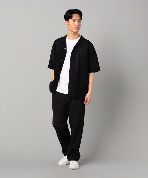 COMME CA MEN / コムサ・メン ニット・セーター | 鹿の子透かし編みオープンカラー ニットシャツ | 詳細1