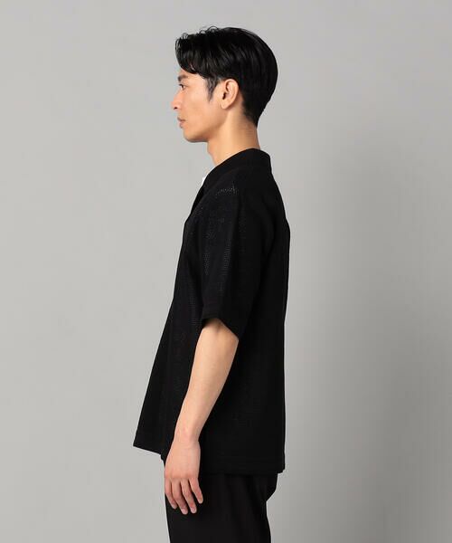 COMME CA MEN / コムサ・メン ニット・セーター | 鹿の子透かし編みオープンカラー ニットシャツ | 詳細8