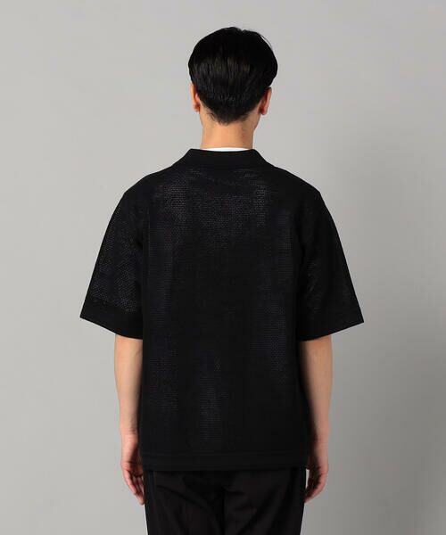 COMME CA MEN / コムサ・メン ニット・セーター | 鹿の子透かし編みオープンカラー ニットシャツ | 詳細9