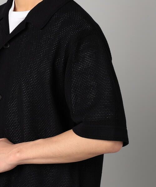 COMME CA MEN / コムサ・メン ニット・セーター | 鹿の子透かし編みオープンカラー ニットシャツ | 詳細11