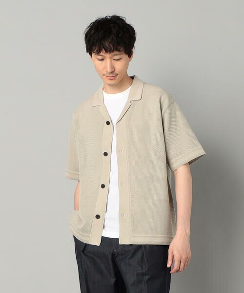 COMME CA MEN / コムサ・メン ニット・セーター | 鹿の子透かし編みオープンカラー ニットシャツ | 詳細21