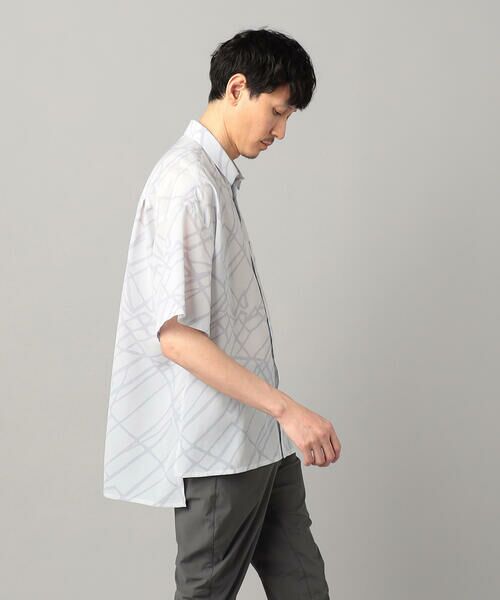 COMME CA MEN / コムサ・メン シャツ・ブラウス | マーブルパターン プリントシャツ(ホワイト)