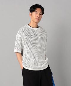 COMME CA MEN / コムサ・メン ニット・セーター | 半袖メッシュ クルーネックニット