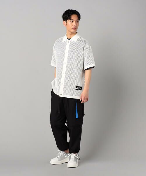 COMME CA MEN / コムサ・メン カーディガン・ボレロ | 半袖メッシュ シャツカーディガン | 詳細1