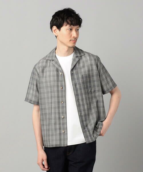 COMME CA MEN / コムサ・メン シャツ・ブラウス | シアーチェック オープンアロハシャツ | 詳細2