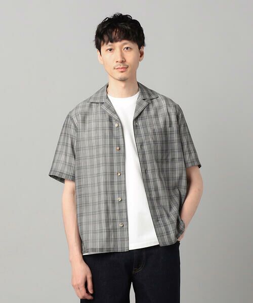 COMME CA MEN / コムサ・メン シャツ・ブラウス | シアーチェック オープンアロハシャツ | 詳細3
