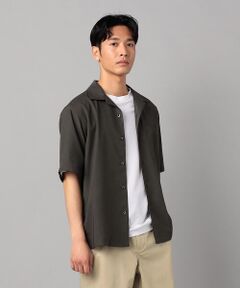 COMME CA MEN / コムサ・メン シャツ・ブラウス | リネンライクストレッチ オープンカラー半袖シャツ　