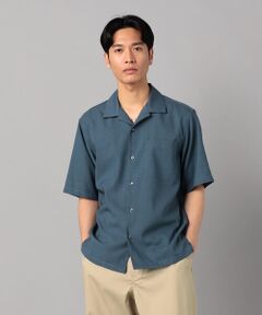 COMME CA MEN / コムサ・メン シャツ・ブラウス | リネンライクストレッチ オープンカラー半袖シャツ　