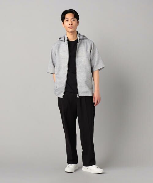 COMME CA MEN / コムサ・メン ブルゾン | 高通気杢カラミドビーストレッチ 2WAY半袖フーディーブルゾン　 | 詳細1