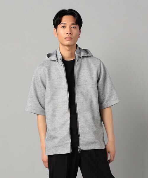 COMME CA MEN / コムサ・メン ブルゾン | 高通気杢カラミドビーストレッチ 2WAY半袖フーディーブルゾン　 | 詳細2