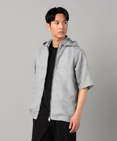 COMME CA MEN / コムサ・メン ブルゾン | 高通気杢カラミドビーストレッチ 2WAY半袖フーディーブルゾン　 | 詳細3