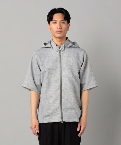 COMME CA MEN / コムサ・メン ブルゾン | 高通気杢カラミドビーストレッチ 2WAY半袖フーディーブルゾン　 | 詳細4